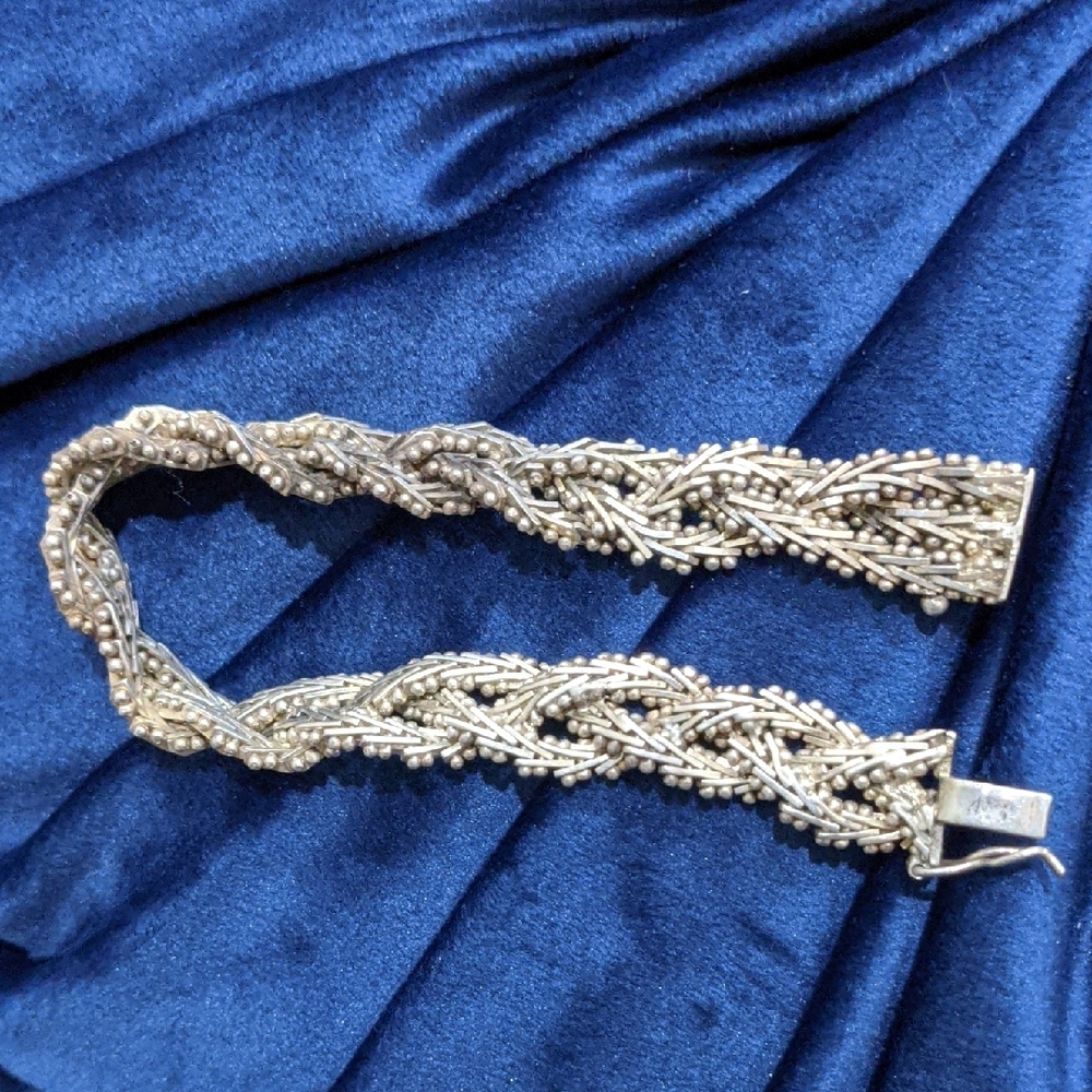 Solid Sterling Silver Intricate Ornate Twisted Br… - image 2